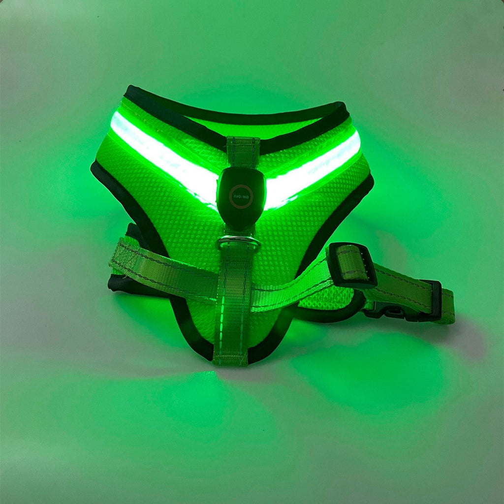 LED Luminous Dog Harness Led USB Charging Dog Chest Strap Vest Pet