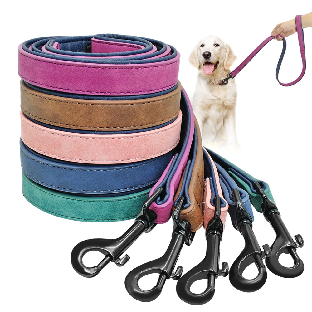 Dog Leash Harness Leather Lead Pet Dog Puppy