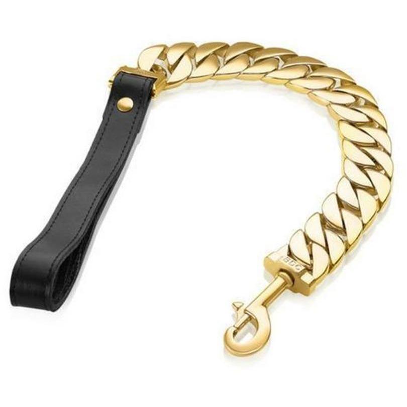 Kilo Cuban Link Dog Leash | Heavy Duty Gold Chain