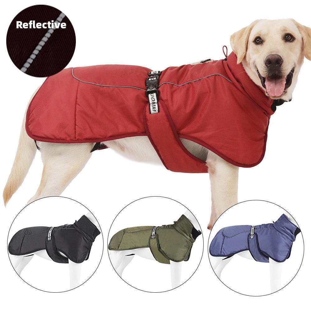 Cozy Canine Cloak: Stylish And Warm Pet Winter Wear With Reflective