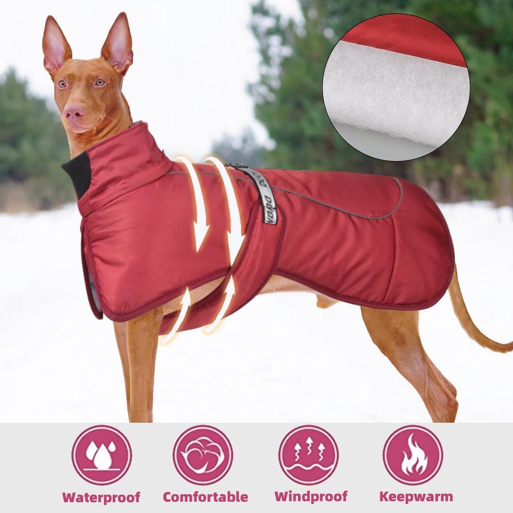 Cozy Canine Cloak: Stylish And Warm Pet Winter Wear With Reflective