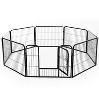 PawHut Heavy Duty Dog Playpen 8 Panel – Metal Pet Exercise Pen, Foldable Puppy Fence & Crate