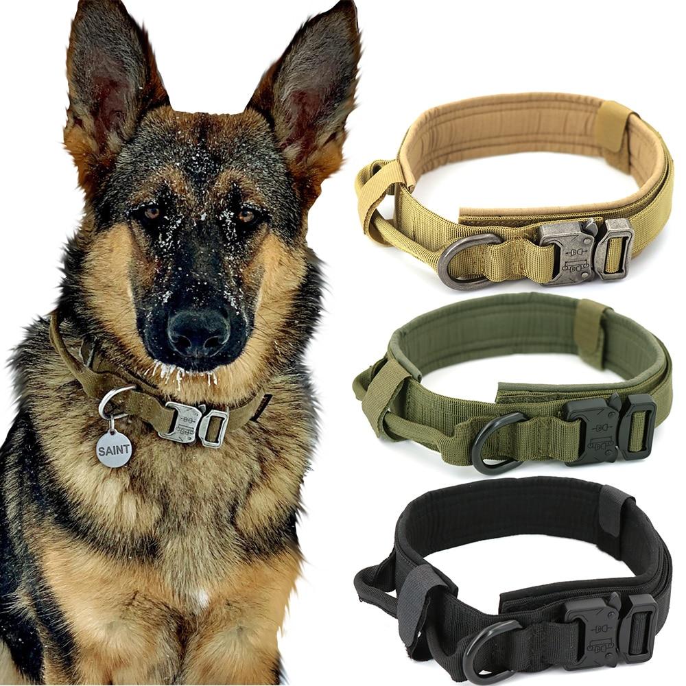 Tactical Dog Collar with Handle | Durable Military K9 Gear
