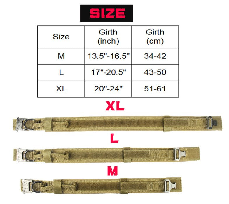 Tactical Dog Collar with Handle | Durable Military K9 Gear