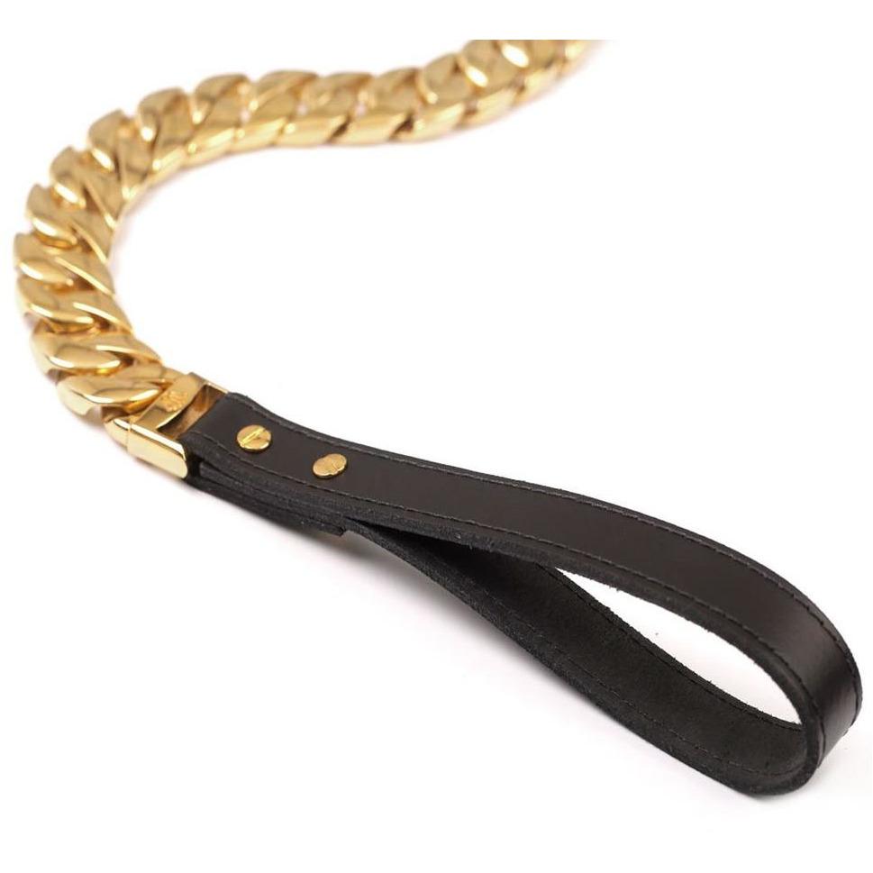 Kilo Cuban Link Dog Leash | Heavy Duty Gold Chain